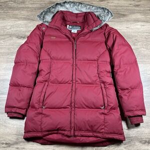 Columbia XCO Women's Medium Red Long‎ Puffer Down Winter Insulated Jacket